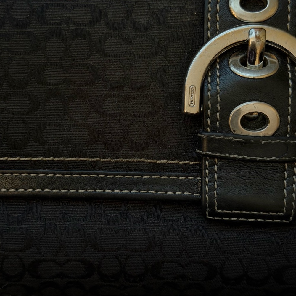 Coach Signature Vintage Canvas Tri-Fold Buckle Wallet | Y2K - Picture 3 of 5